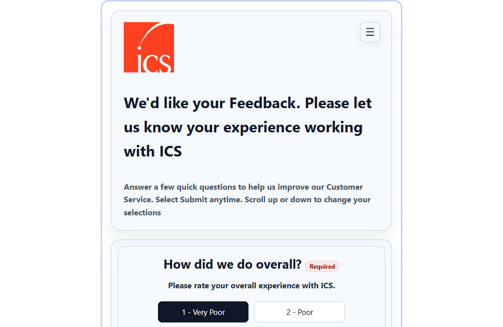 Preview of the Feedback Form