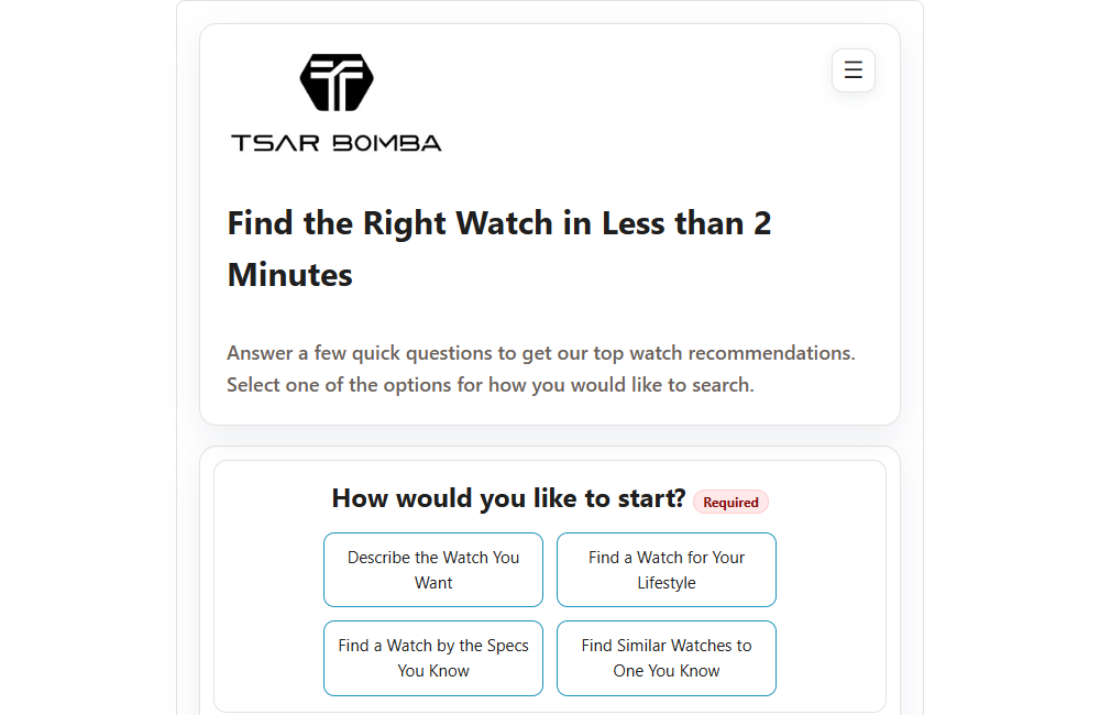 Preview of the Watches Advisor